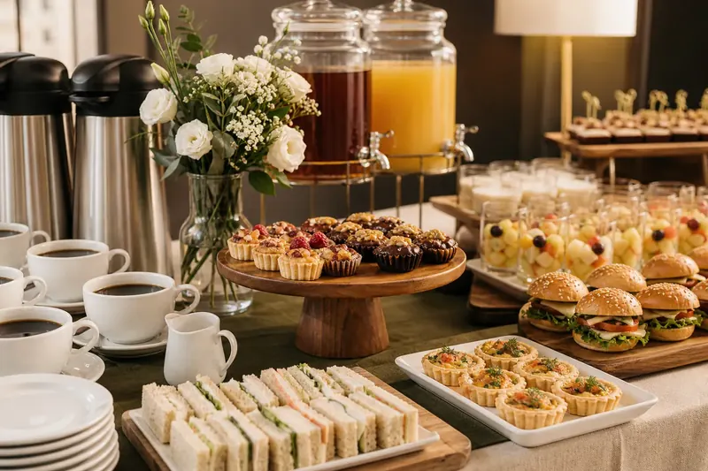 Coffee break ejecutivo con café y bocaditos para una capacitación en Lima